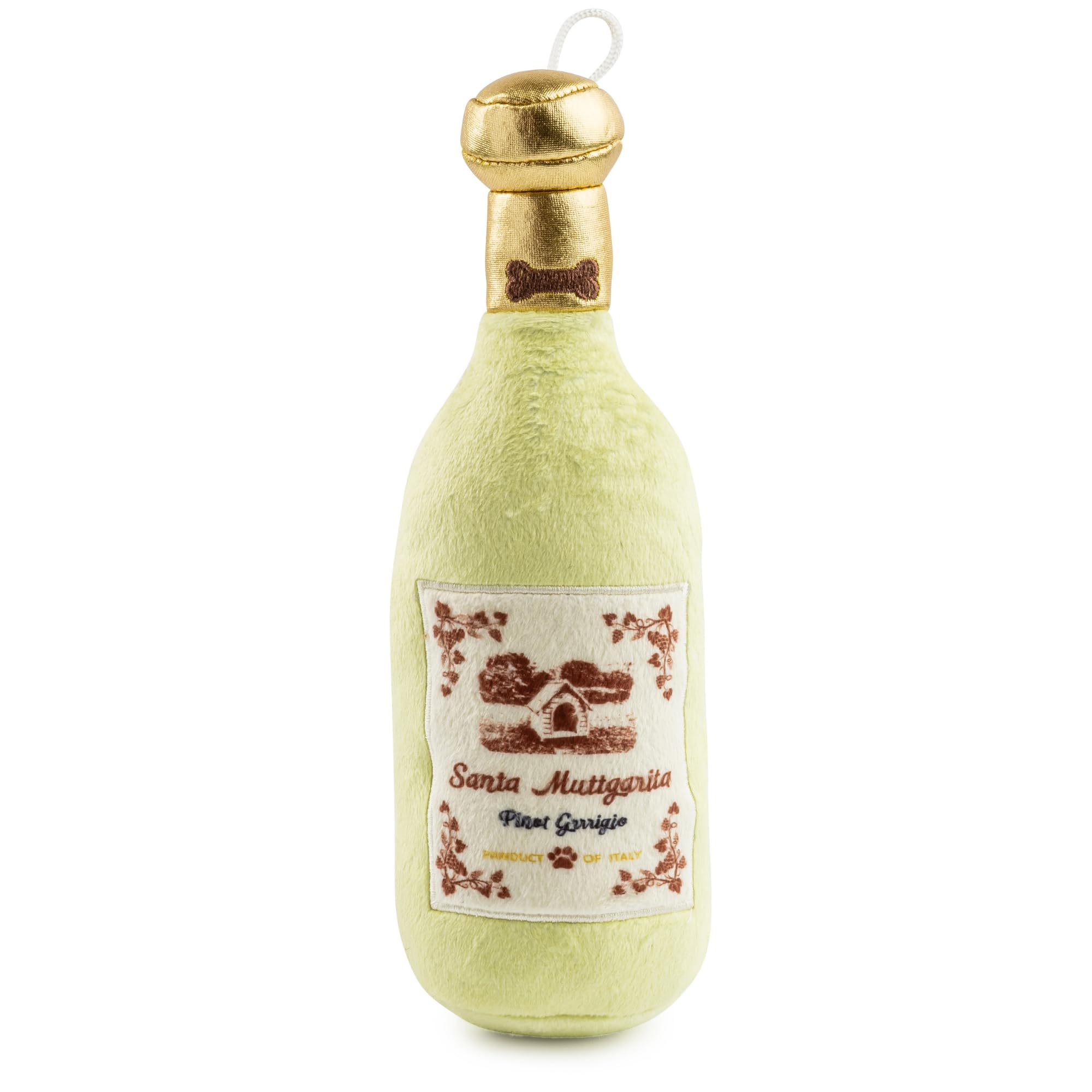 Haute Diggity Dog Santa Muttgarita with green exterior offers soft plush for cuddly play.