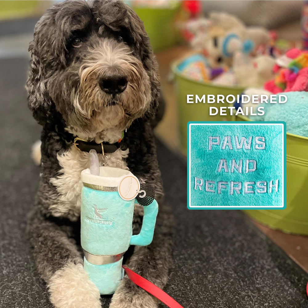 Haute Diggity Dog Snuggly Cup plush material feels soft and durable.