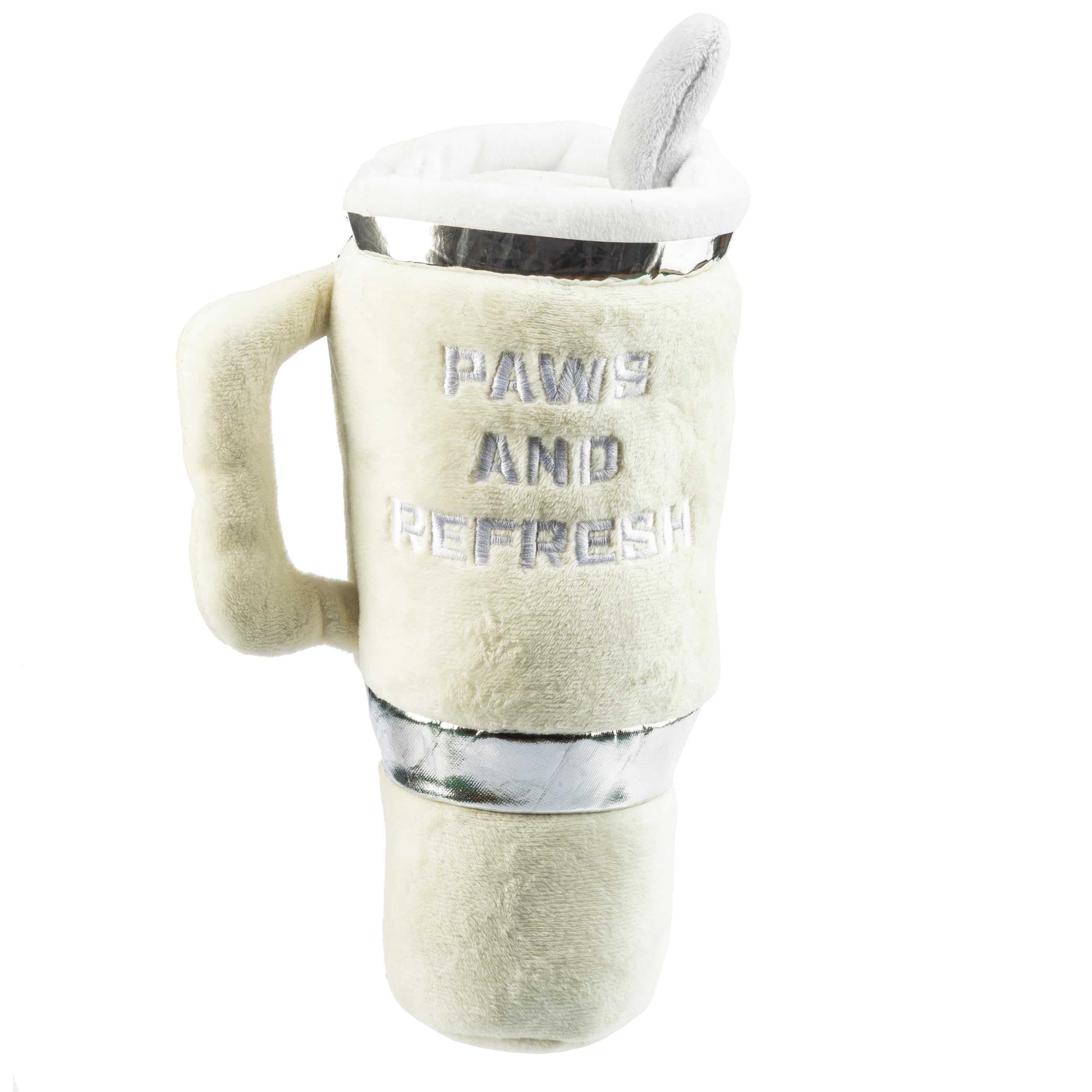 Haute Diggity Dog Snuggly Cup back view highlights embroidered details for stylish plush design.