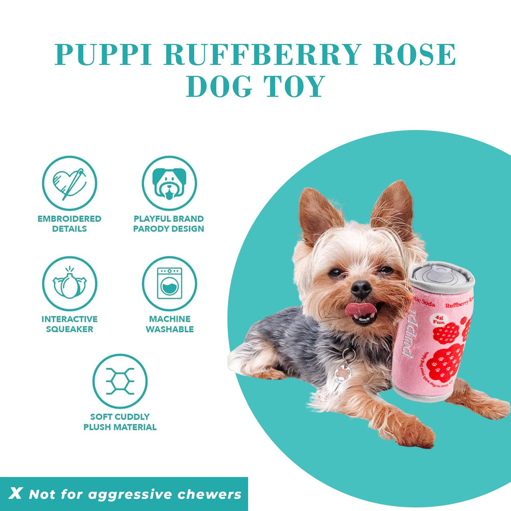 Haute Diggity Dog Puppi Ruffberry Rosé soft plush material for cozy cuddles.
