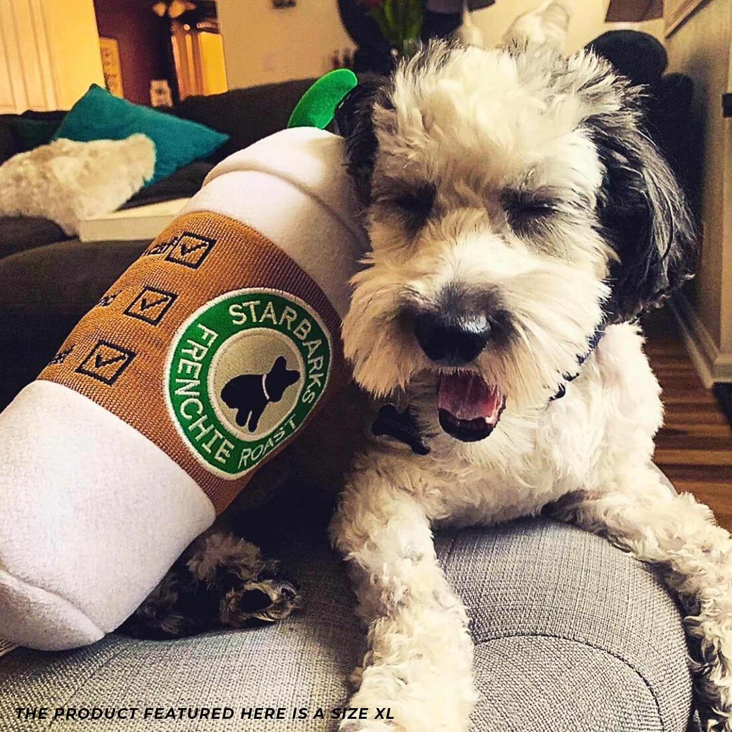 Haute Diggity Dog Starbarks Coffee Cup XL machine-washable for easy cleanup.