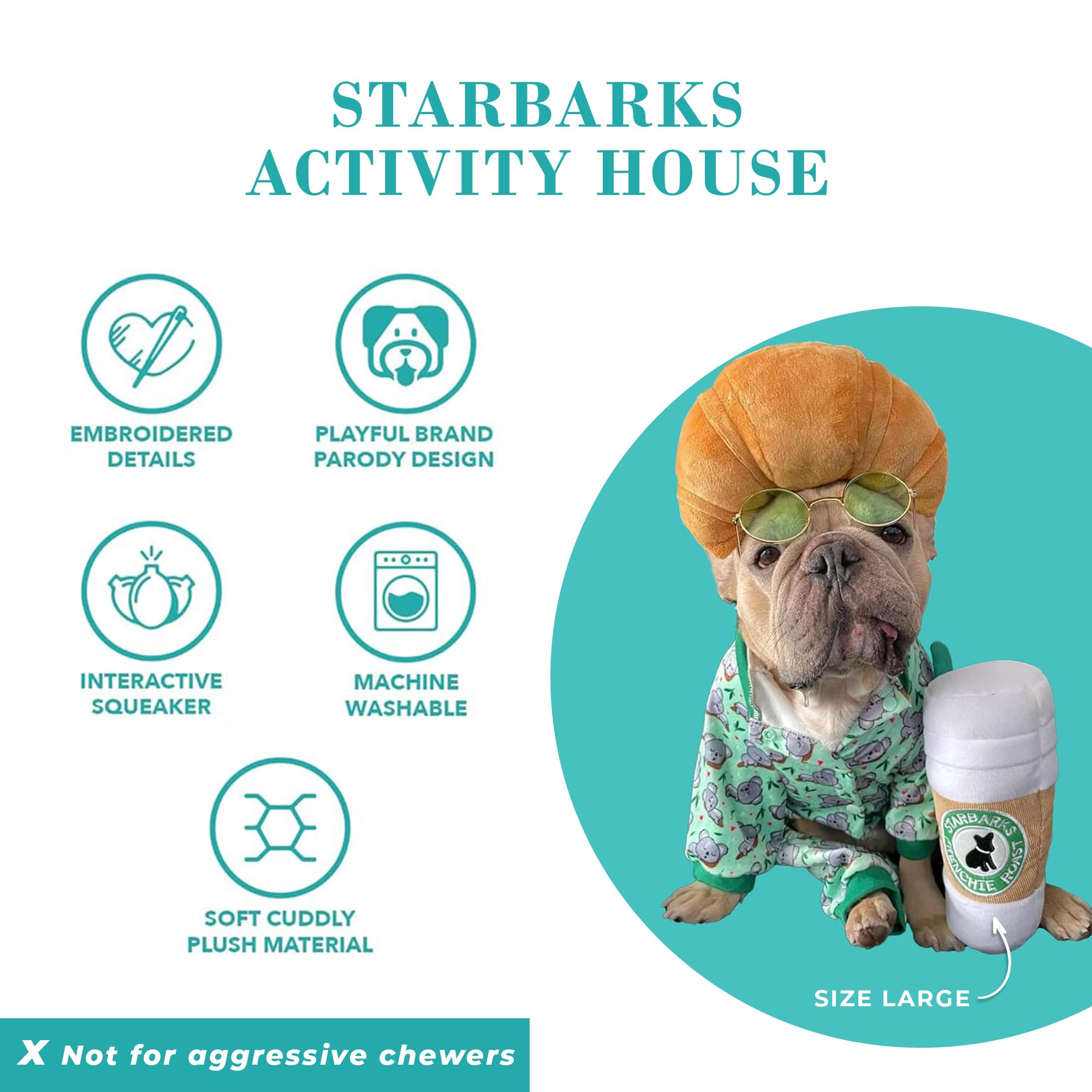 Haute Diggity Dog Starbarks embroidered Starbarks label adds designer charm to your pup's toy