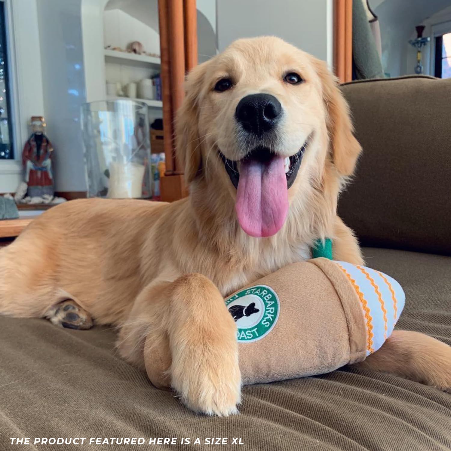 Frappawcino toy suited for fetch and tug sessions with engaging design