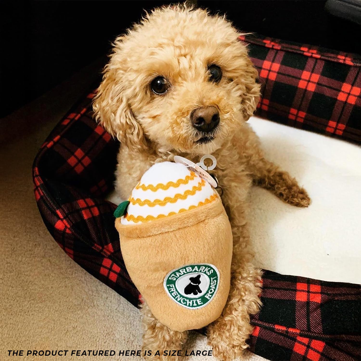 Haute Diggity Dog Starbarks Frappawcino machine-washable construction for easy cleaning.