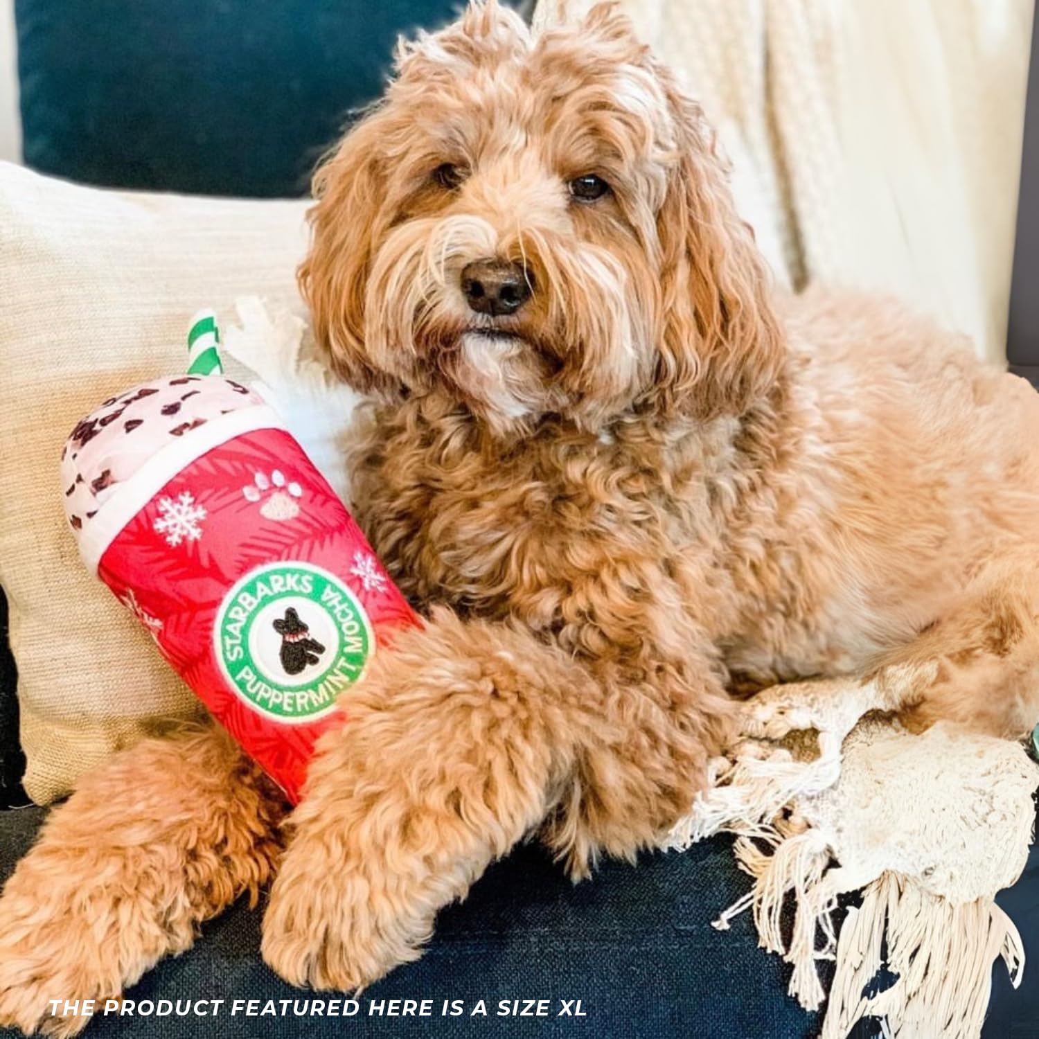 Haute Diggity Dog Starbarks Puppermint Mocha fuse mesh lining enhances durability for chewers