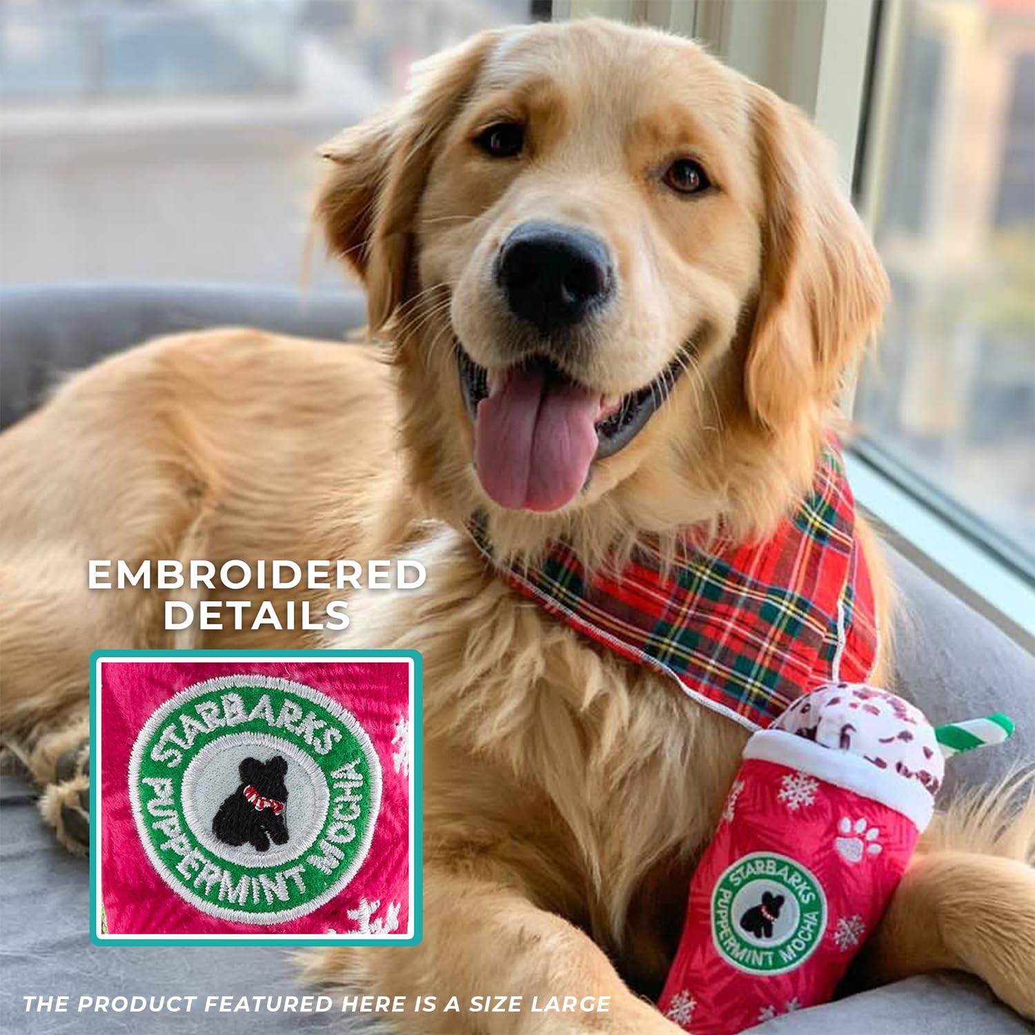 Haute Diggity Dog Starbarks Puppermint Mocha embroidered details add playful elegance