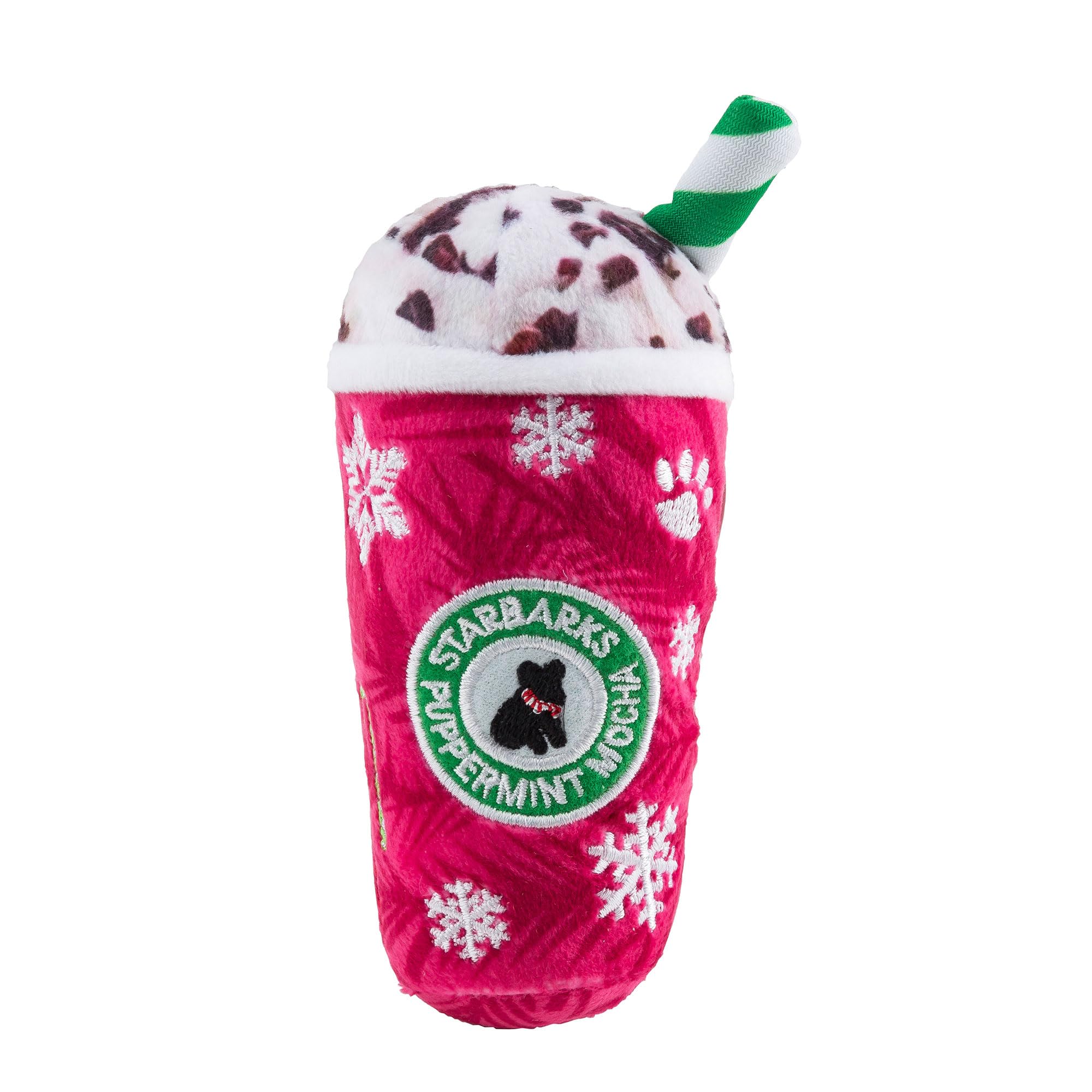Haute Diggity Dog Starbarks Puppermint Mocha front view for festive play.