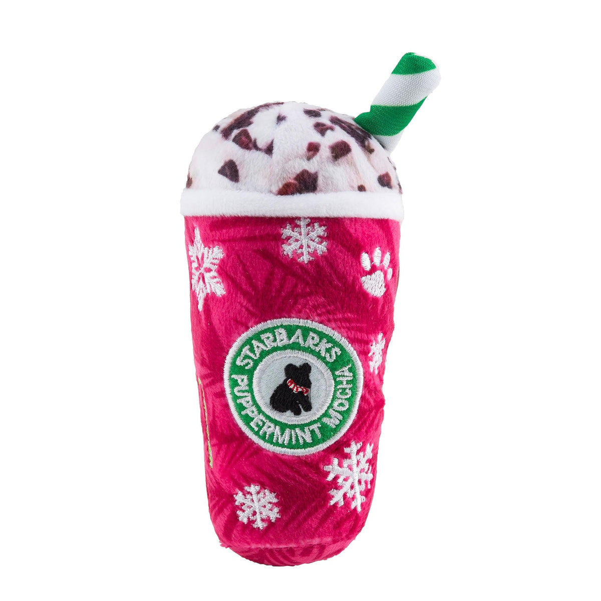 Haute Diggity Dog Starbarks Puppermint Mocha front view for festive play.