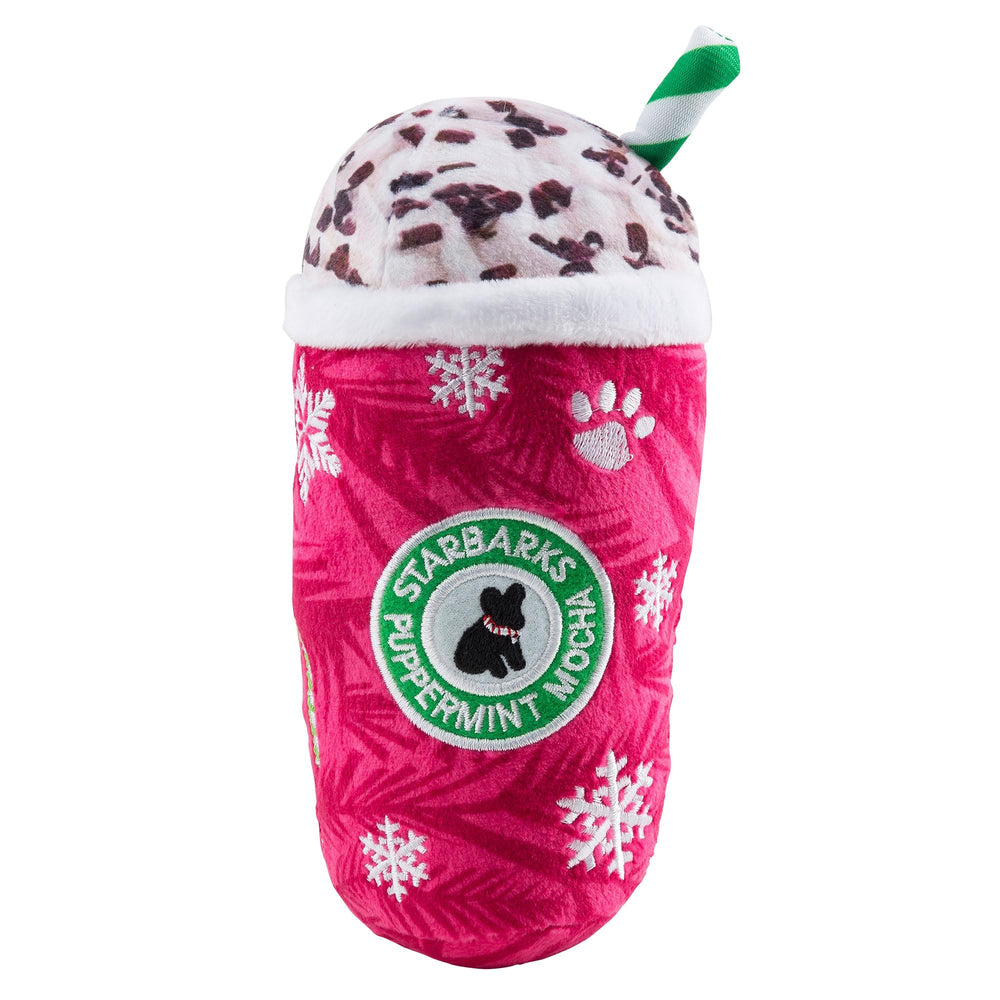 Haute Diggity Dog Starbarks Puppermint Mocha closeup of squeaker for interactive play