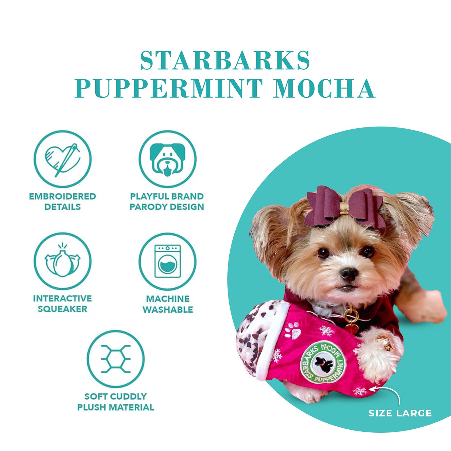 Haute Diggity Dog Starbarks Puppermint Mocha XL-size toy ideal for big breeds
