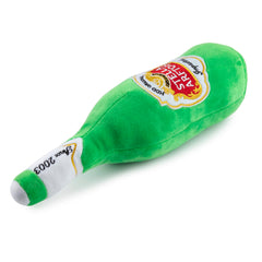 Stella Arftois plush toy in bright green invites fetch and tug sessions