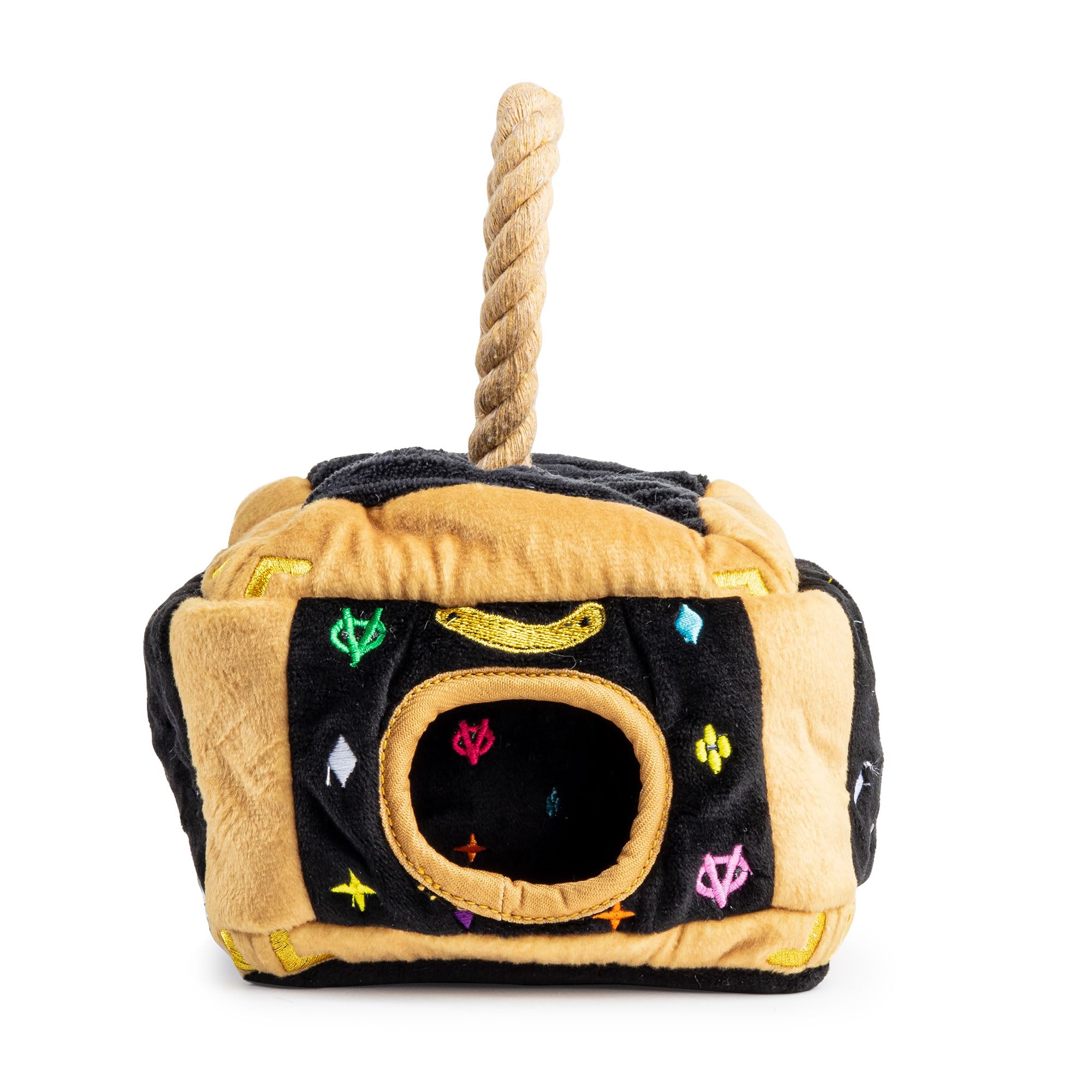 Haute Diggity Dog trunk embroidery detail highlights premium design for entertaining dogs everyday play