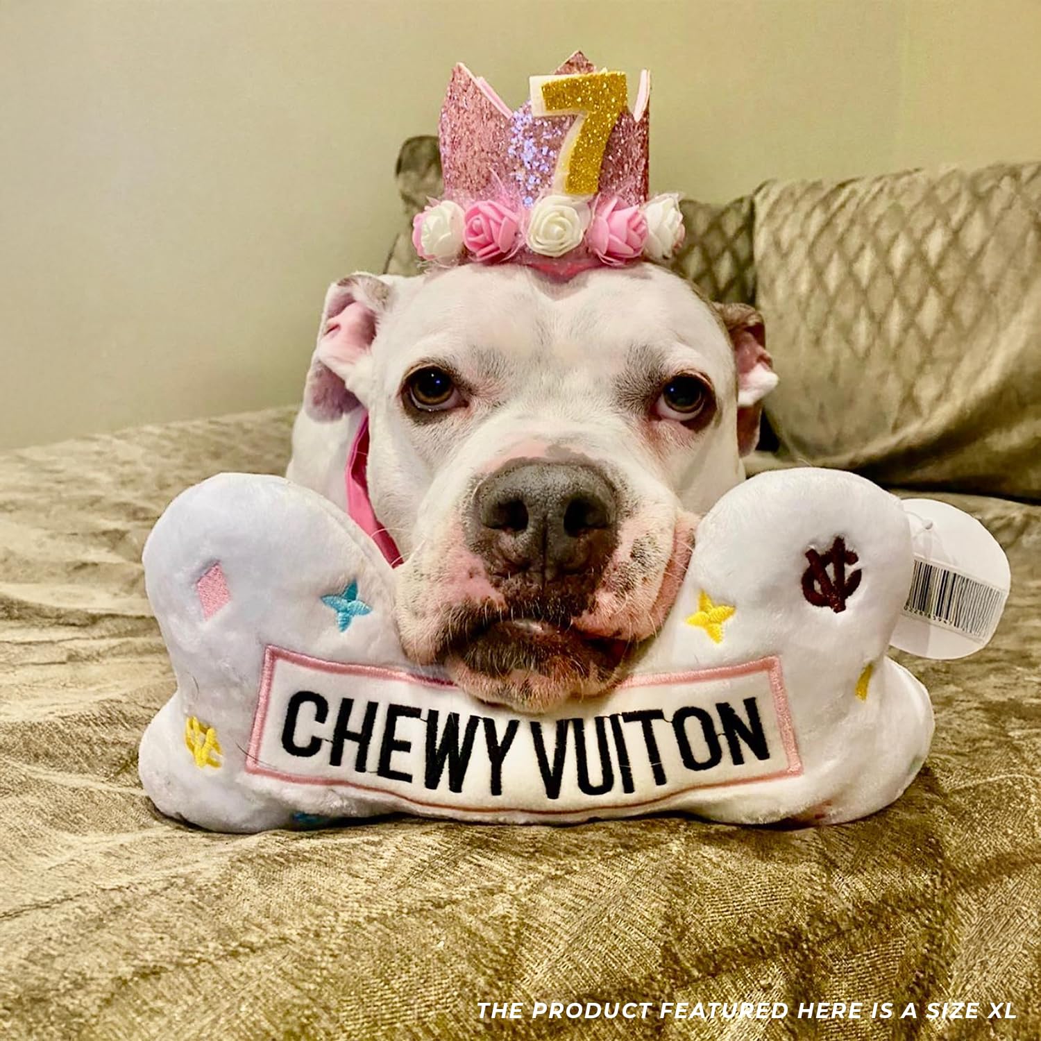 Haute Diggity Dog White Chewy Vuiton Bone size XL ideal for bigger breeds.