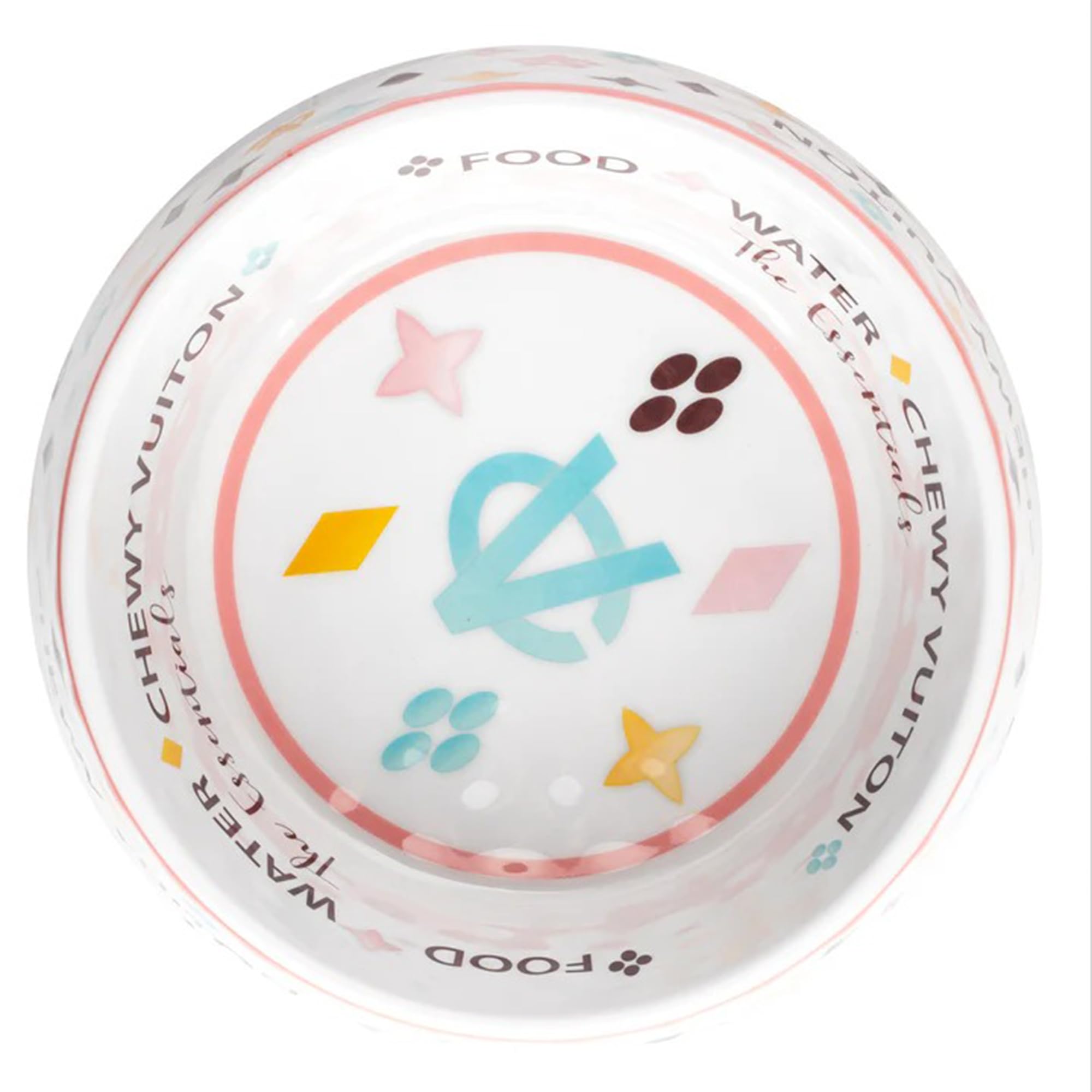 Haute Diggity Dog White Chewy Vuiton bowl ideal for water or food use