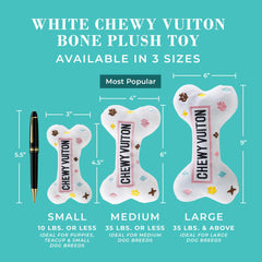 Sonido interior del Haute Diggity Dog White Chewy Vuiton mantiene al perro entretenido