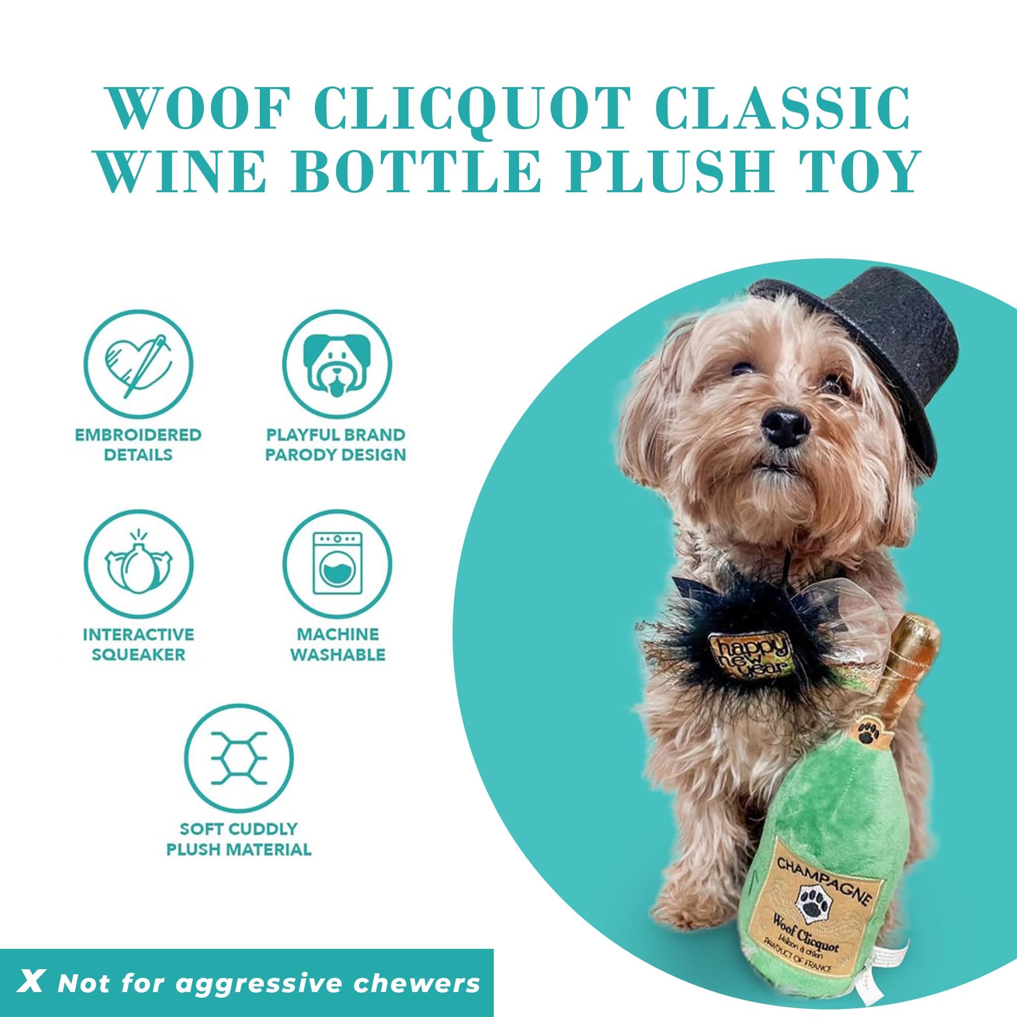 Premium plush material provides a soft feel with durable play for dogs.