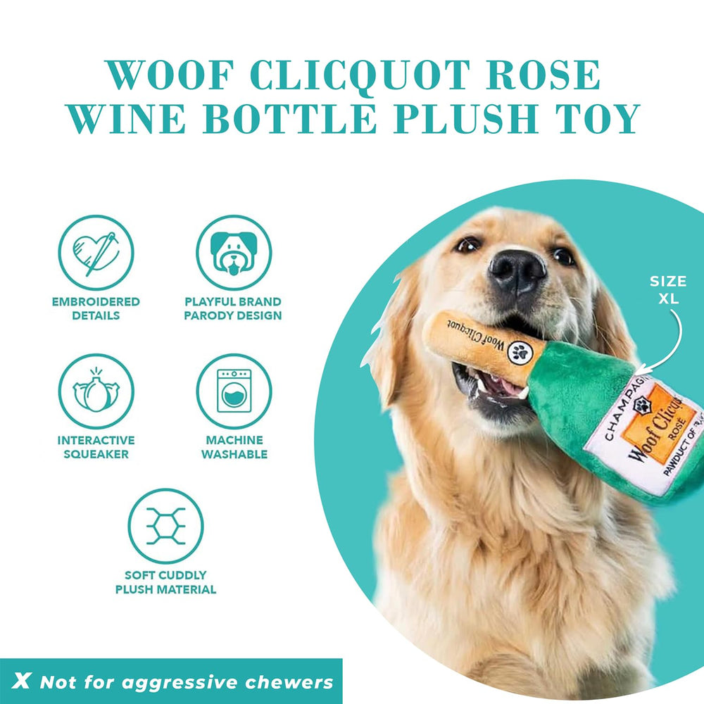 Haute Diggity Dog Woof Clicquot Rose' color palette stands out at the park.