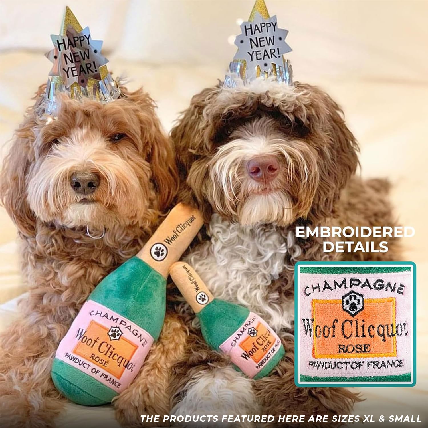 Durable fuse mesh in Haute Diggity Dog Woof Clicquot Rose XL for tougher chewers.