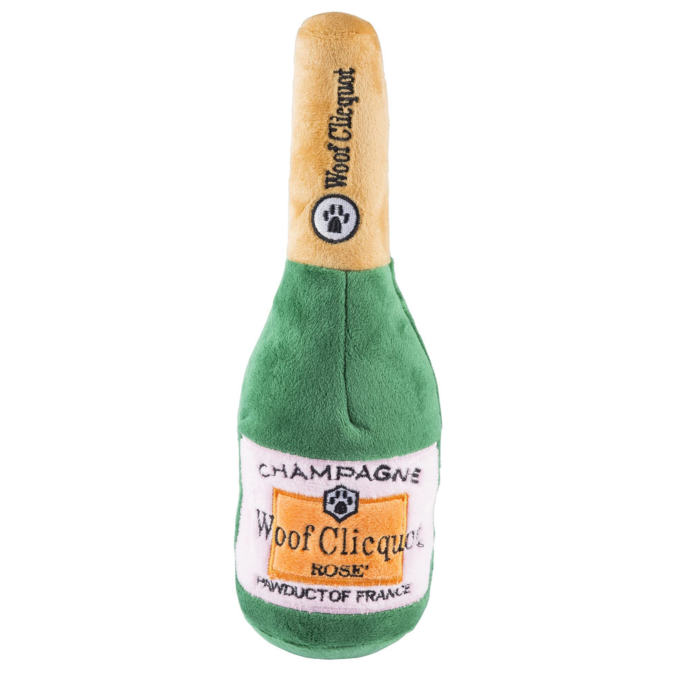 Haute Diggity Dog Woof Clicquot Rose front view, ideal for fetch and cuddle sessions.