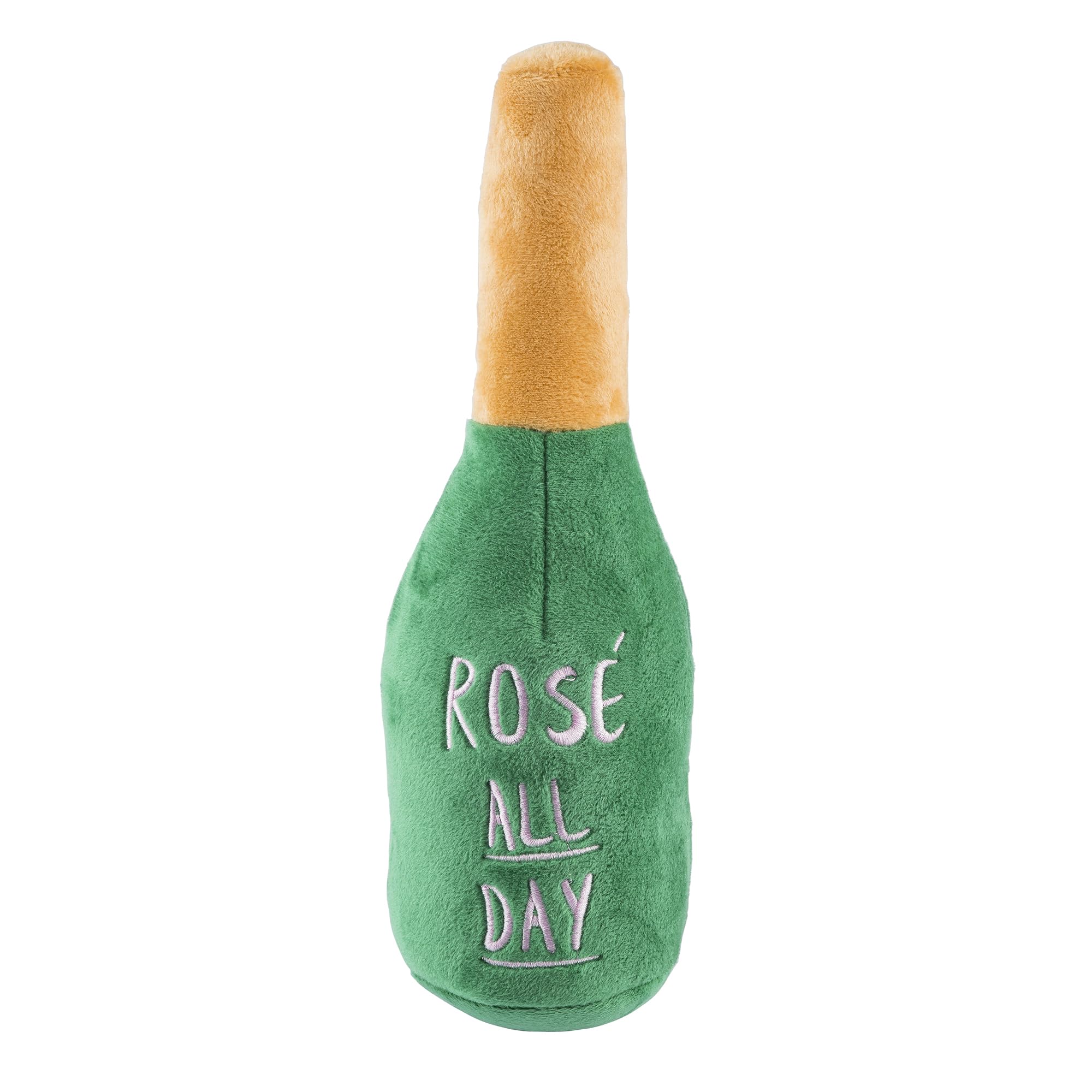 Woof Clicquot Rose side view shows durable plush for interactive play.