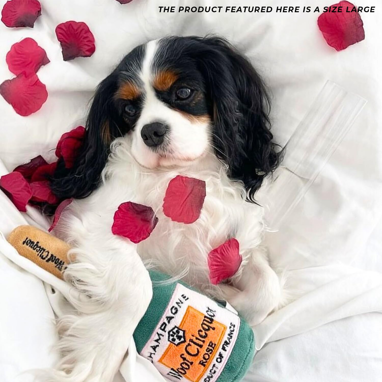 Haute Diggity Dog Woof Clicquot Rose' large size 9x4.25x3 inches.