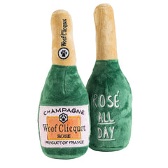 Haute Diggity Dog Woof Clicquot Rose' squeaker close-up for interactive play.