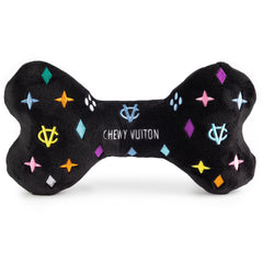 Haute Diggity Dog XL Chewy Vuiton Bone with squeaker supports interactive play and durability for heavy chewers.