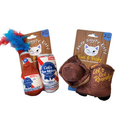 Haute Diggity Kitty Cats Blue Ribbon beer-can plush for interactive play and comfort.