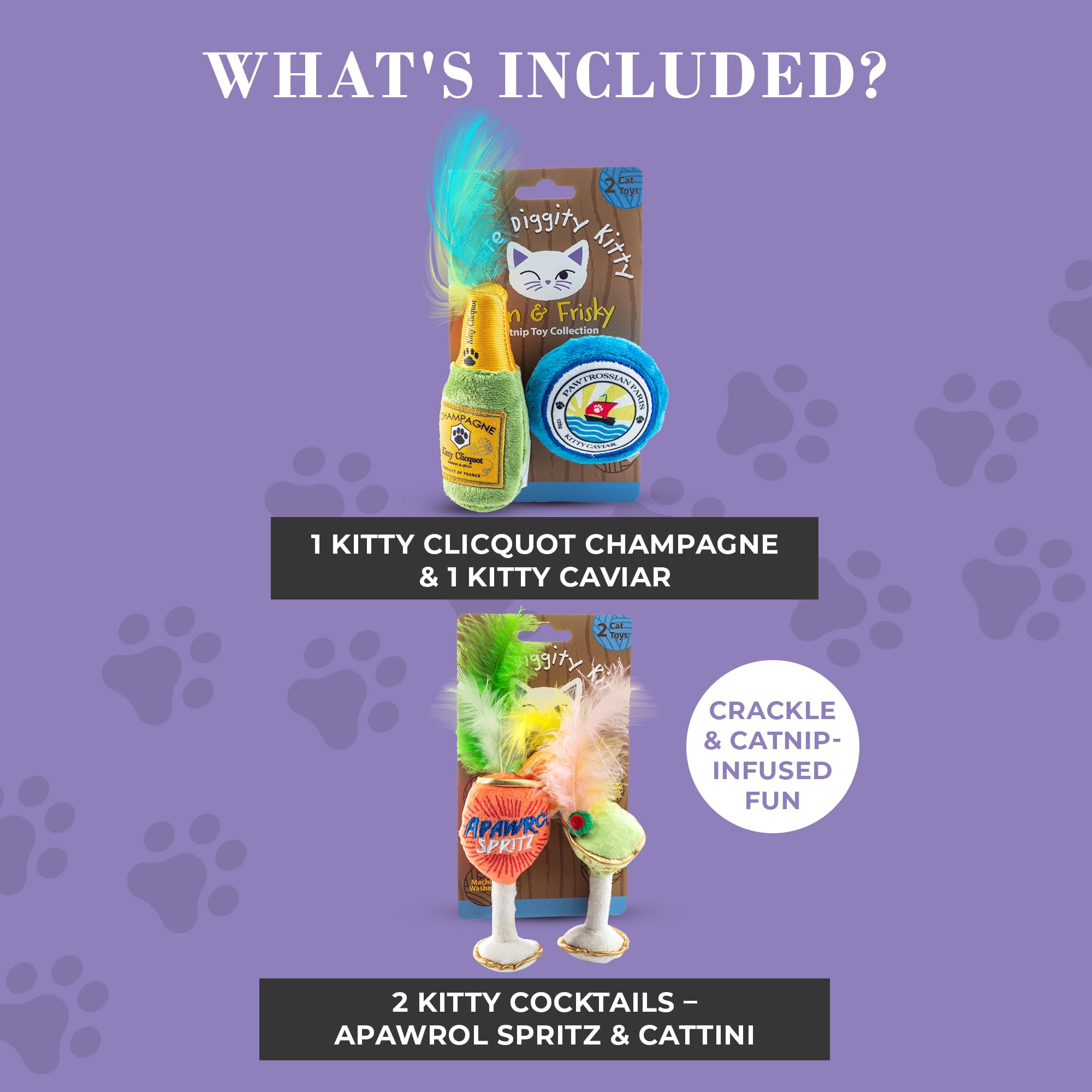 Haute Diggity Kitty Cattini plush offers elegant look for stylish, durable play.