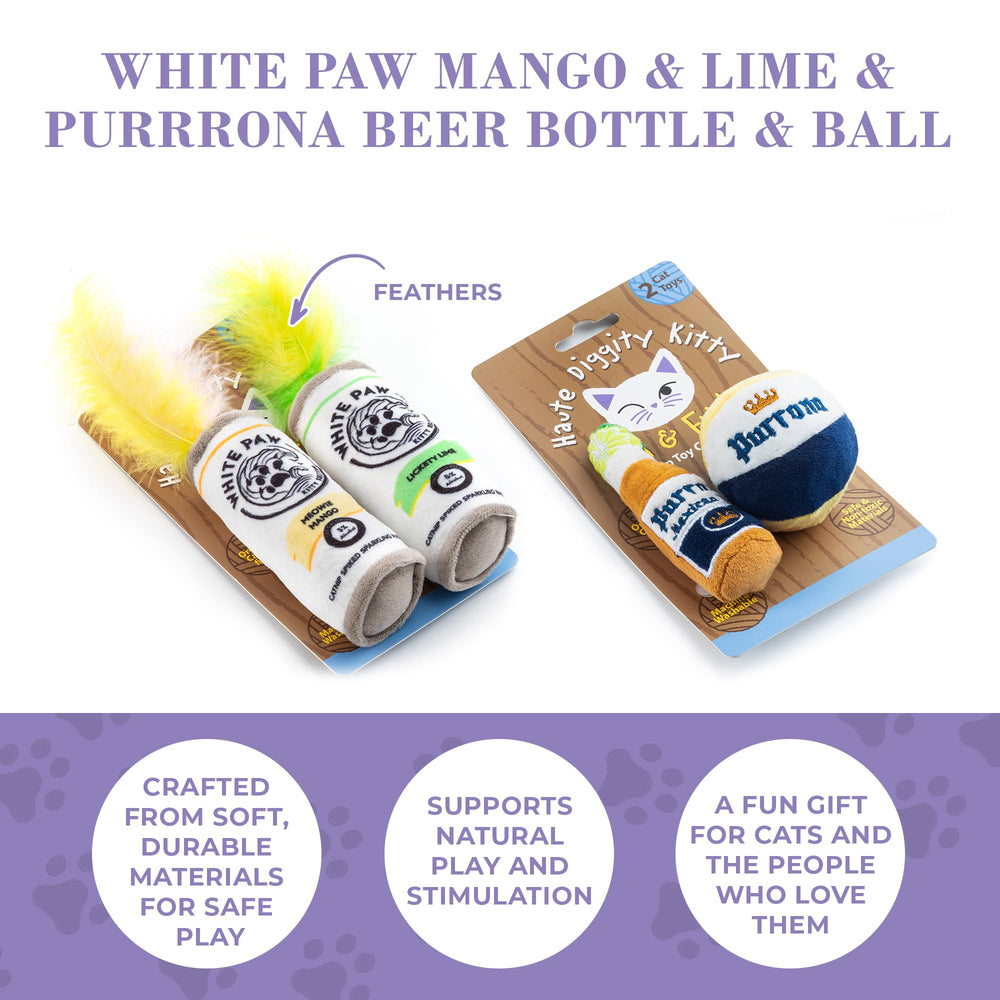 Haute Diggity Kitty Plush Catnip-Filled Ball for solo play and cuddly moments.