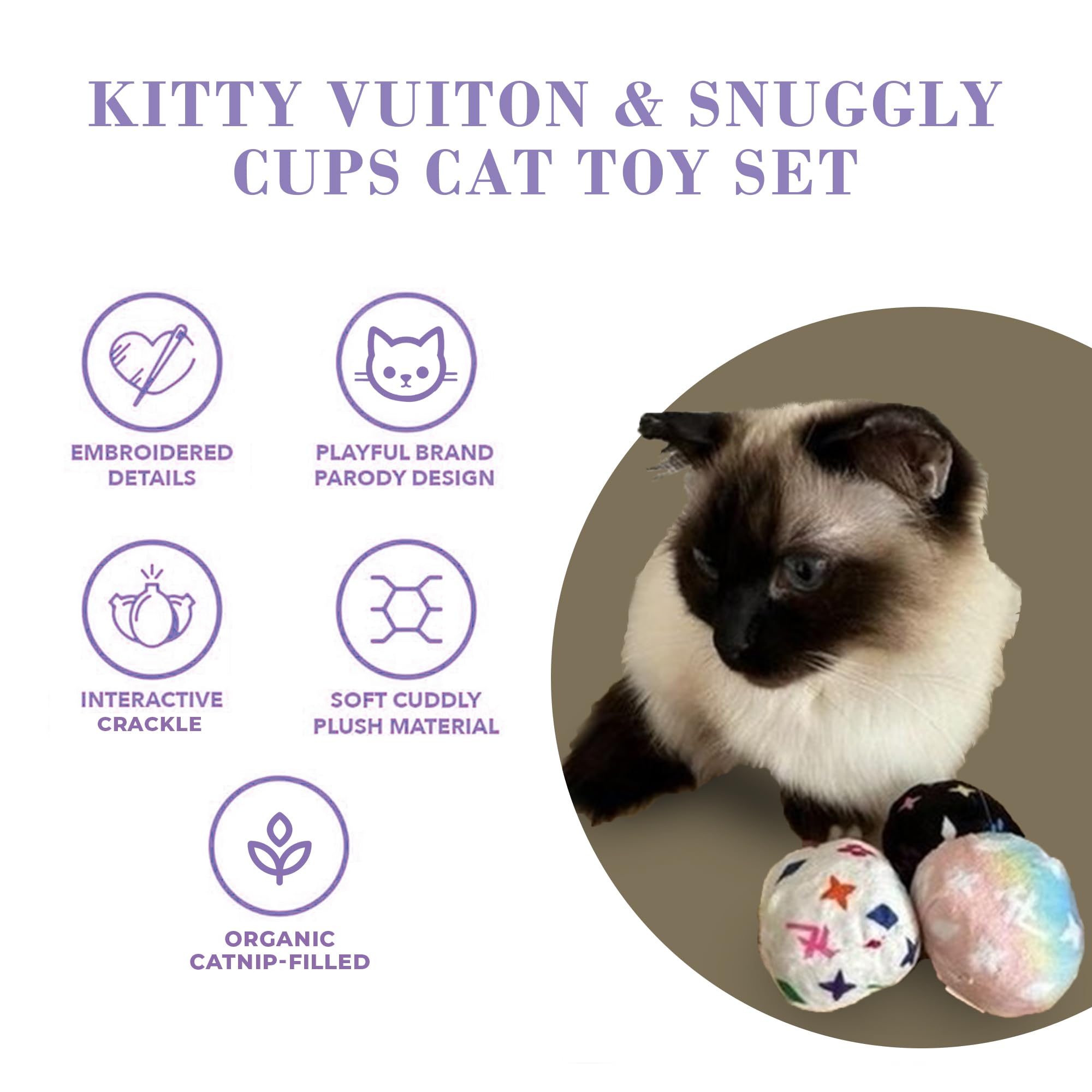 Haute Diggity Kitty Snuggly Cups Blush offers soft, cuddly play sessions for cats.
