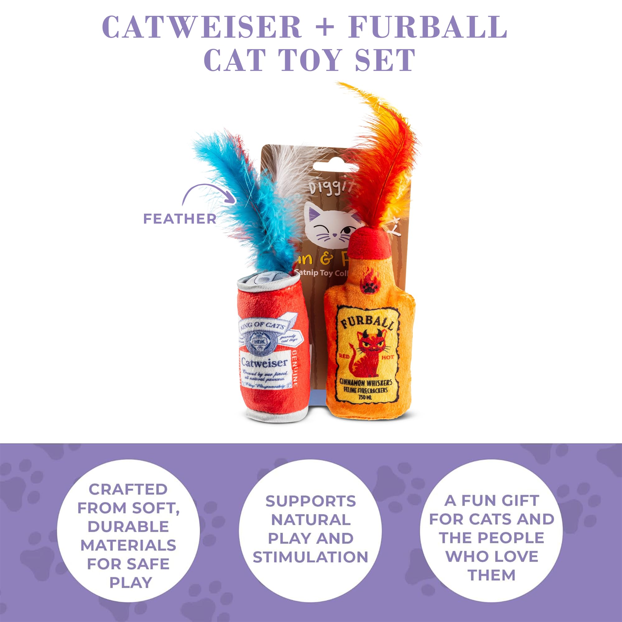 Haute Diggity Kitty organic catnip – catnip-filled plush invites sniffing and gentle batting.