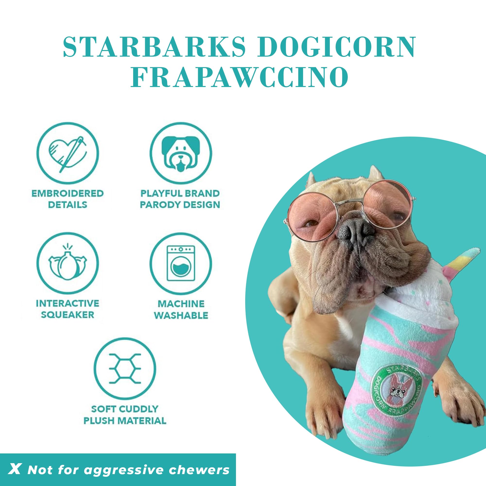 Haute Diggity Dog Starbarks Dogicorn Frapawccino ideal for interactive tug and training