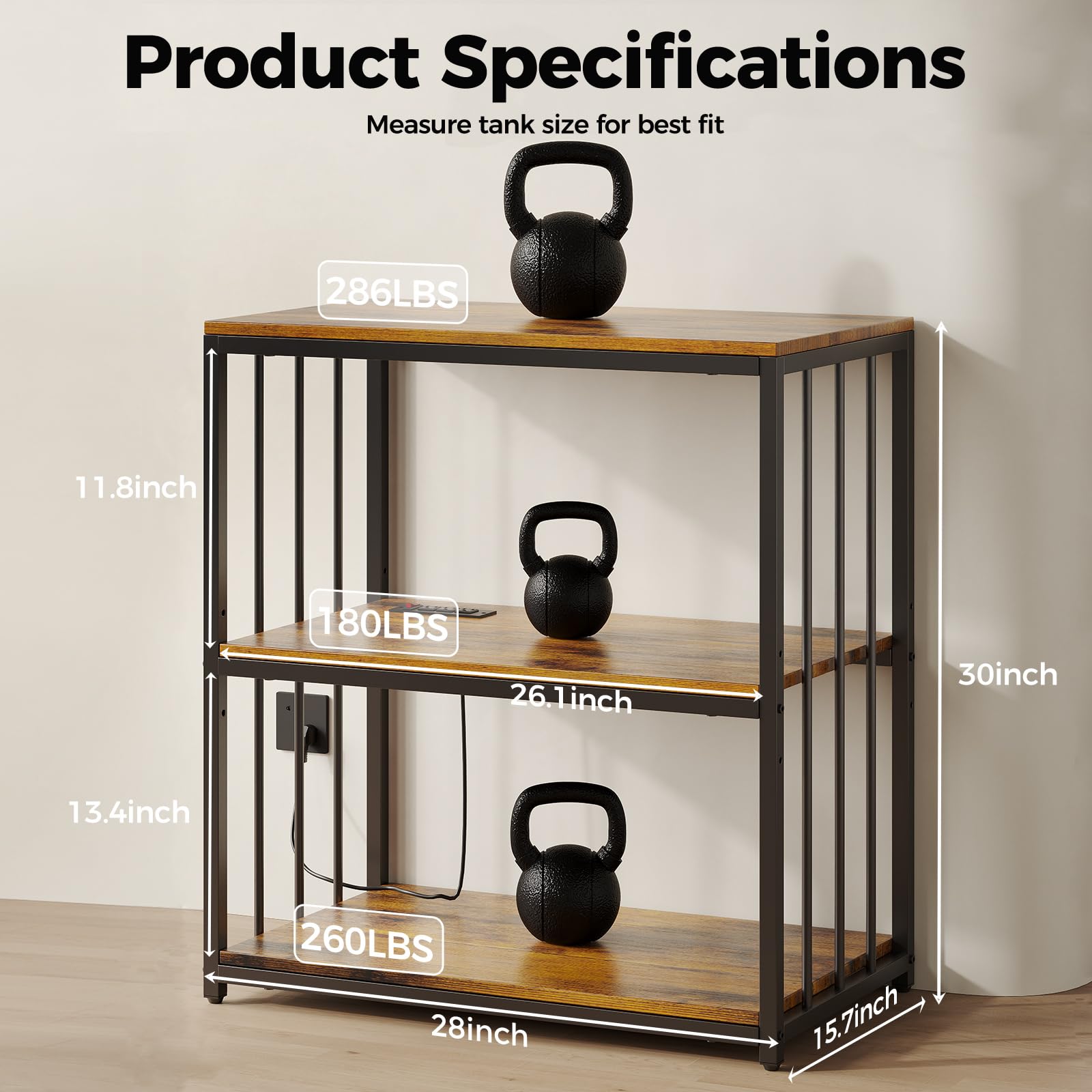 HavenlyYouth three-tier adjustable-storage-shelves demonstrate flexible organization for gear and tank accessories