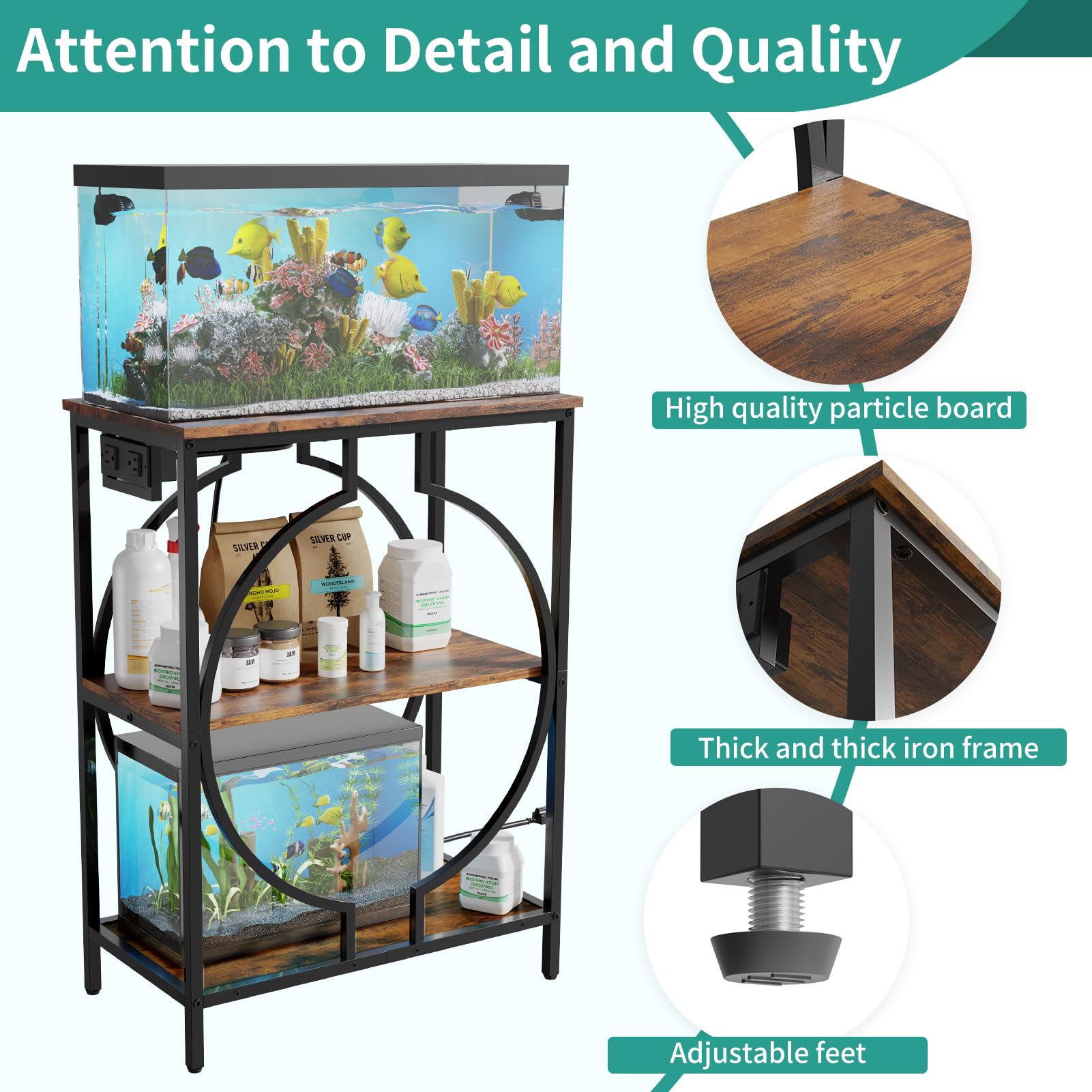 HavenlyYouth bottom shelf supports 150lbs for gear storage.