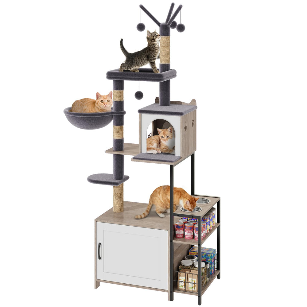 HavenlyYouth cat tree with multi-level perches for lounging and safe climbing.