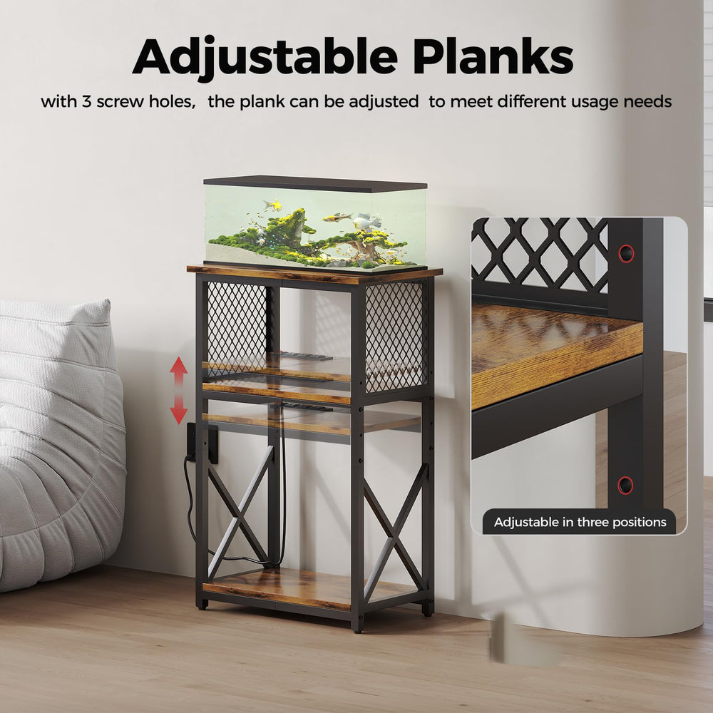 HavenlyYouth three-tier stand fits 5–10 gallon tanks securely.