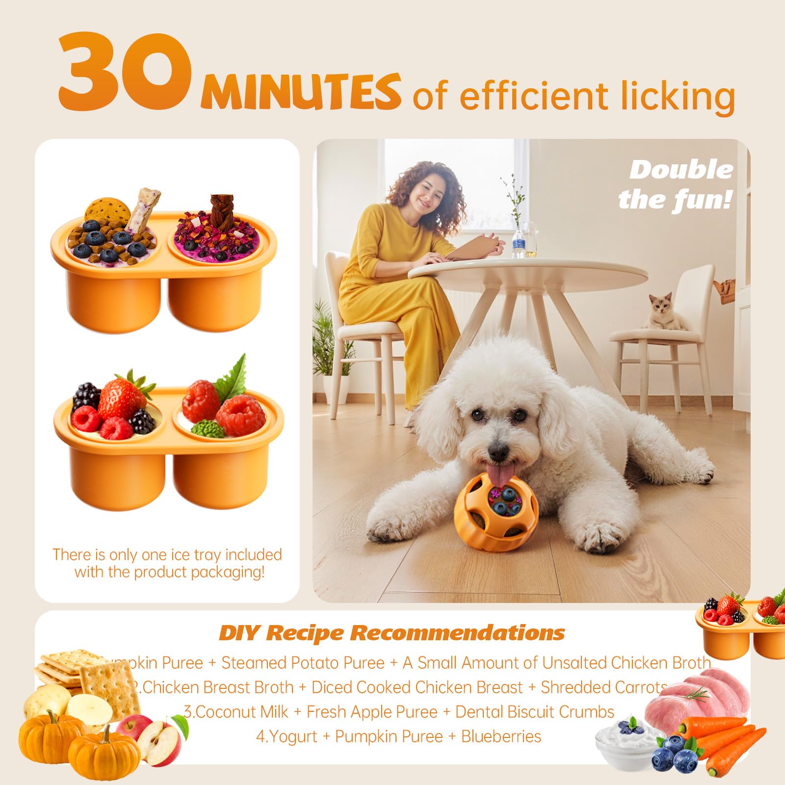 Havit recipiente de snacks congelados incluido para motivar a tu perro.