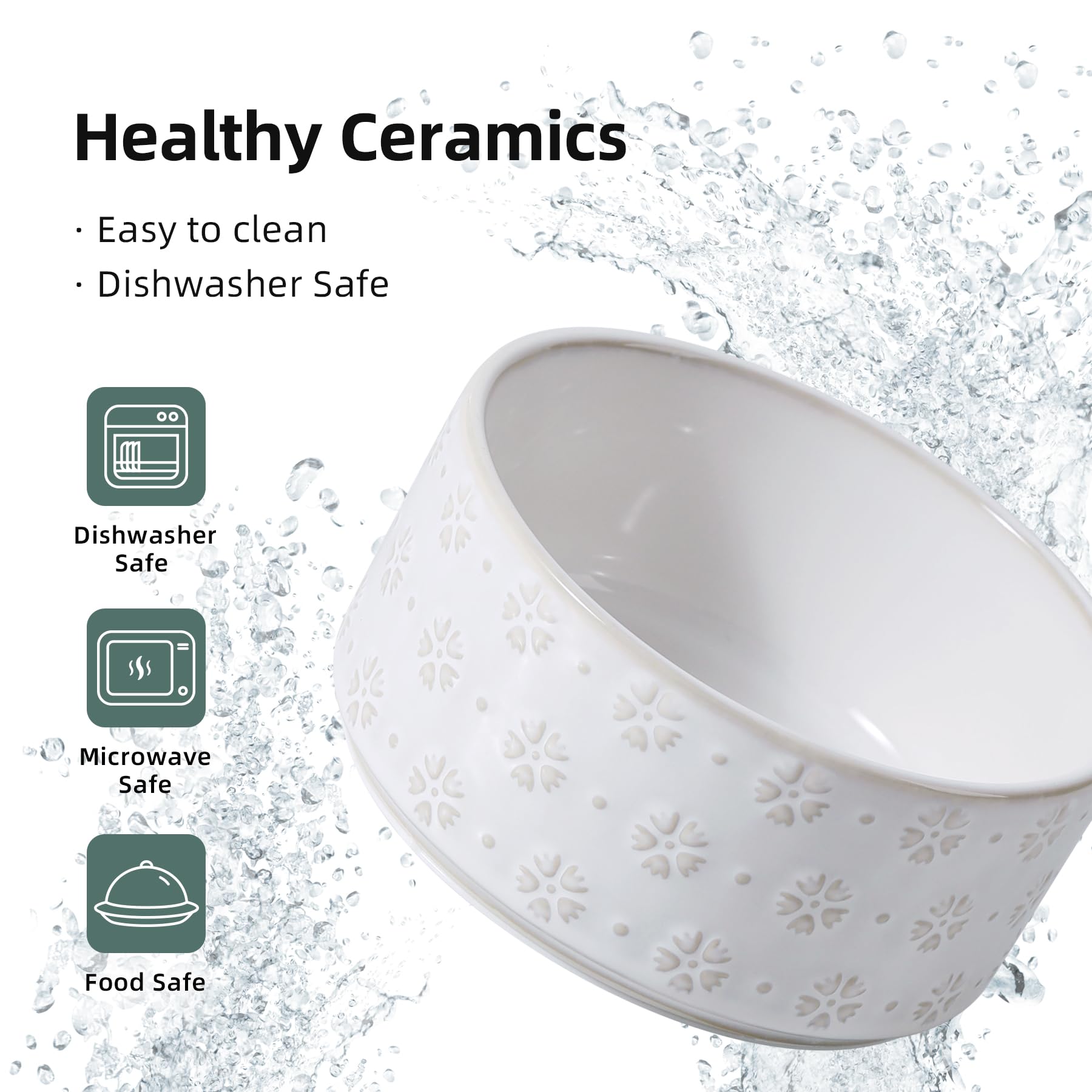 Havniva 27oz capacity per bowl for water or food.