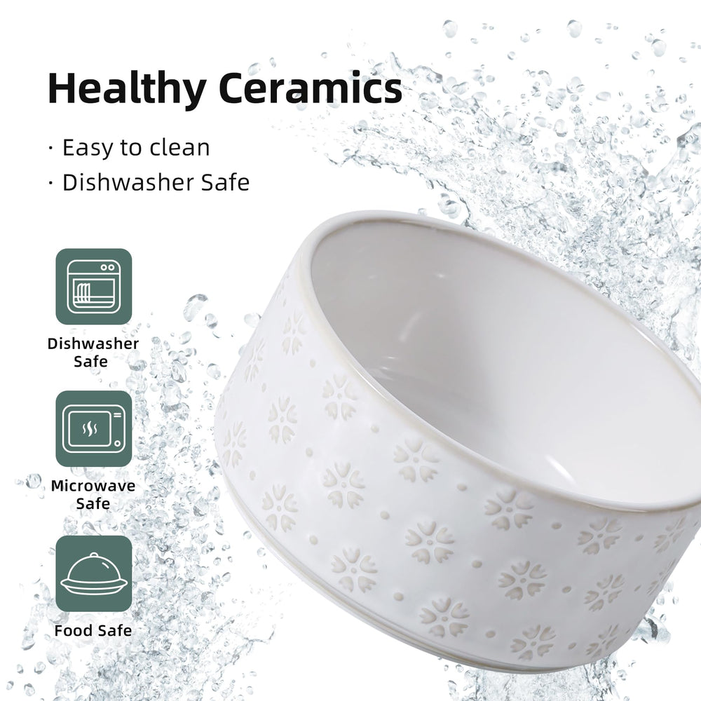 Havniva 27oz capacity per bowl for water or food.