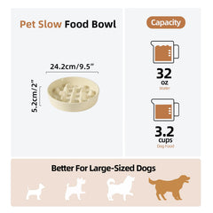 Havniva 9.5-inch beige dog bowl shows stable non-slip base for stationary feeding.