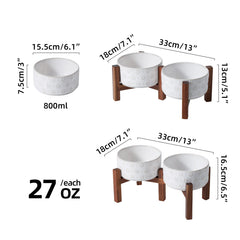 Havniva acacia wood stand bowls show elegant design and two-height options.
