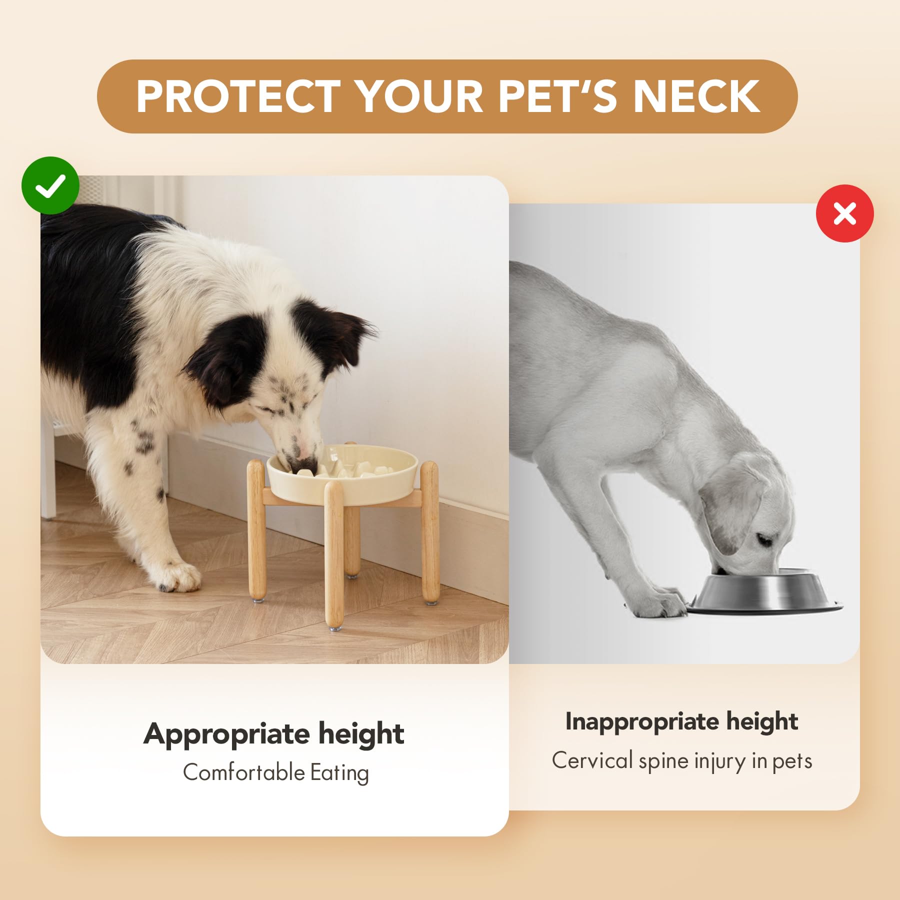 Havniva anti-choking slow feeder design on beige bowl in action