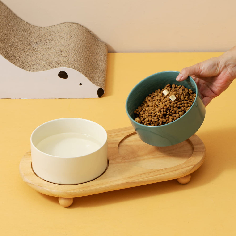 Havniva two-bowl setup supports separate food and water with easy access.