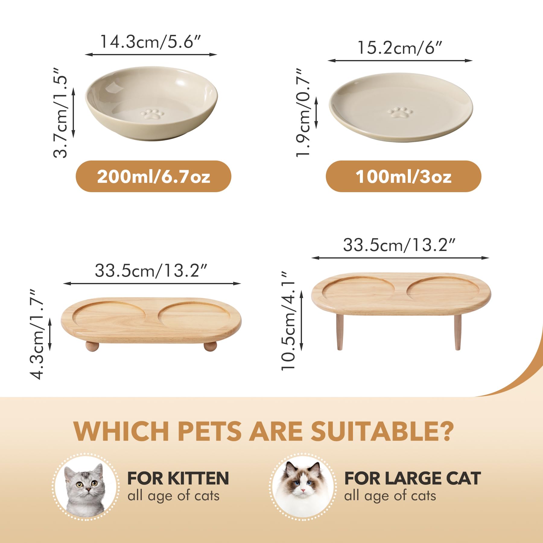 Havniva cat dishes with wide shallow bowls for whisker-friendly meals.