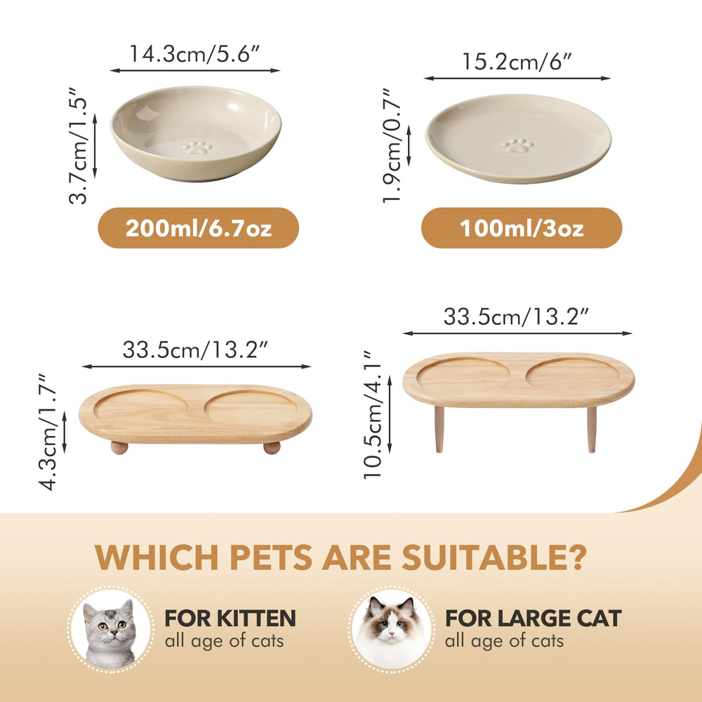 Havniva cat dishes with wide shallow bowls for whisker-friendly meals.