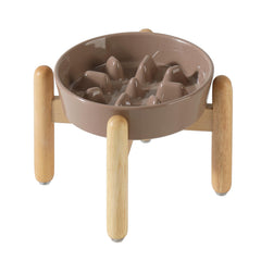 Havniva ceramic raised slow feeder bowl promotes paced eating
