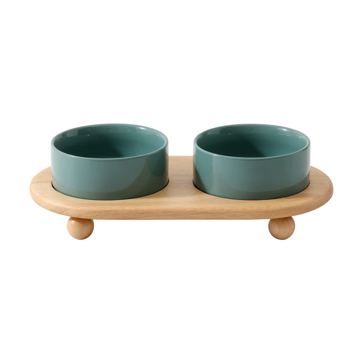 Havniva ceramic elevated cat bowl with stand front view for comfortable meals.