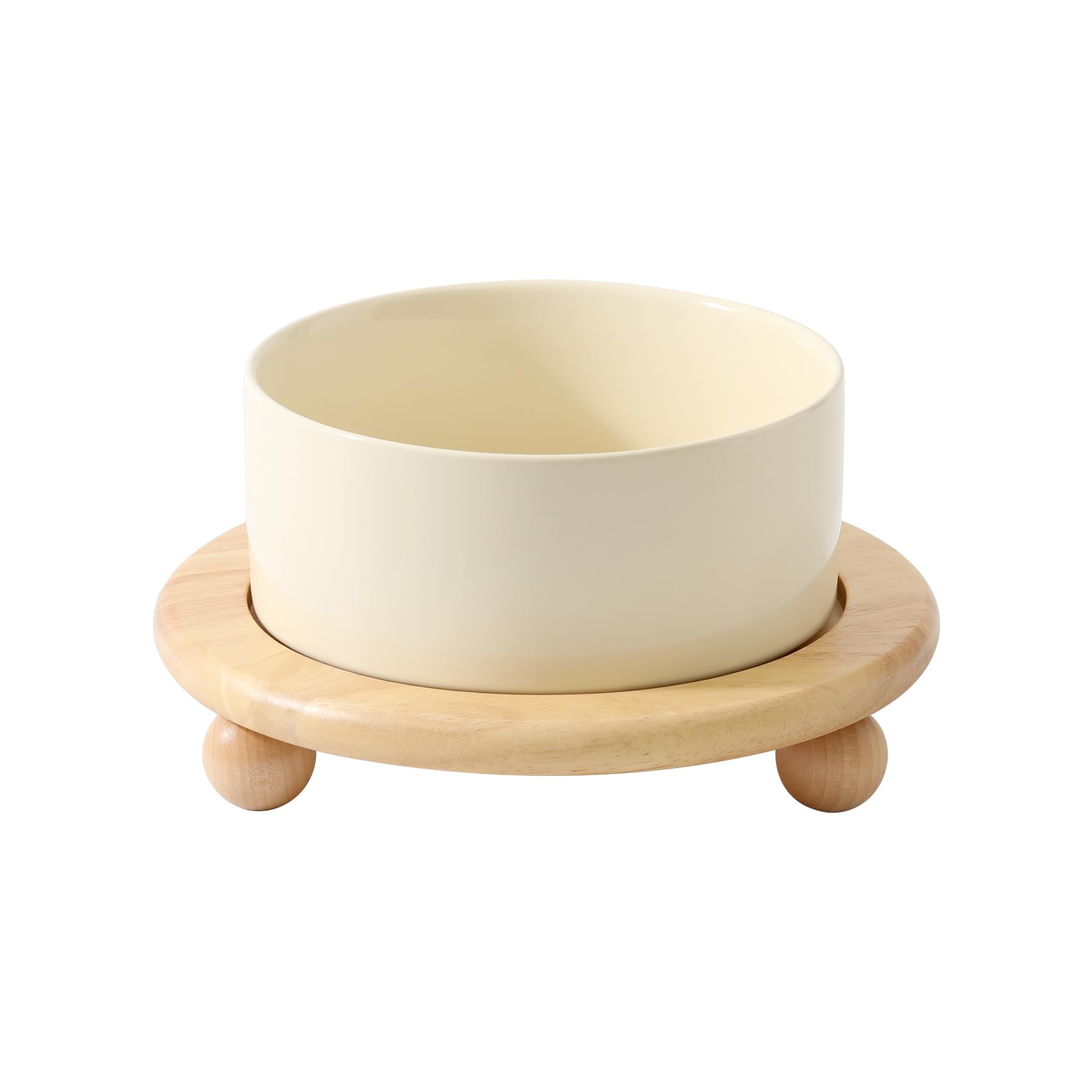 Havniva ceramic elevated dog bowl with stable stand for mess-free meals.