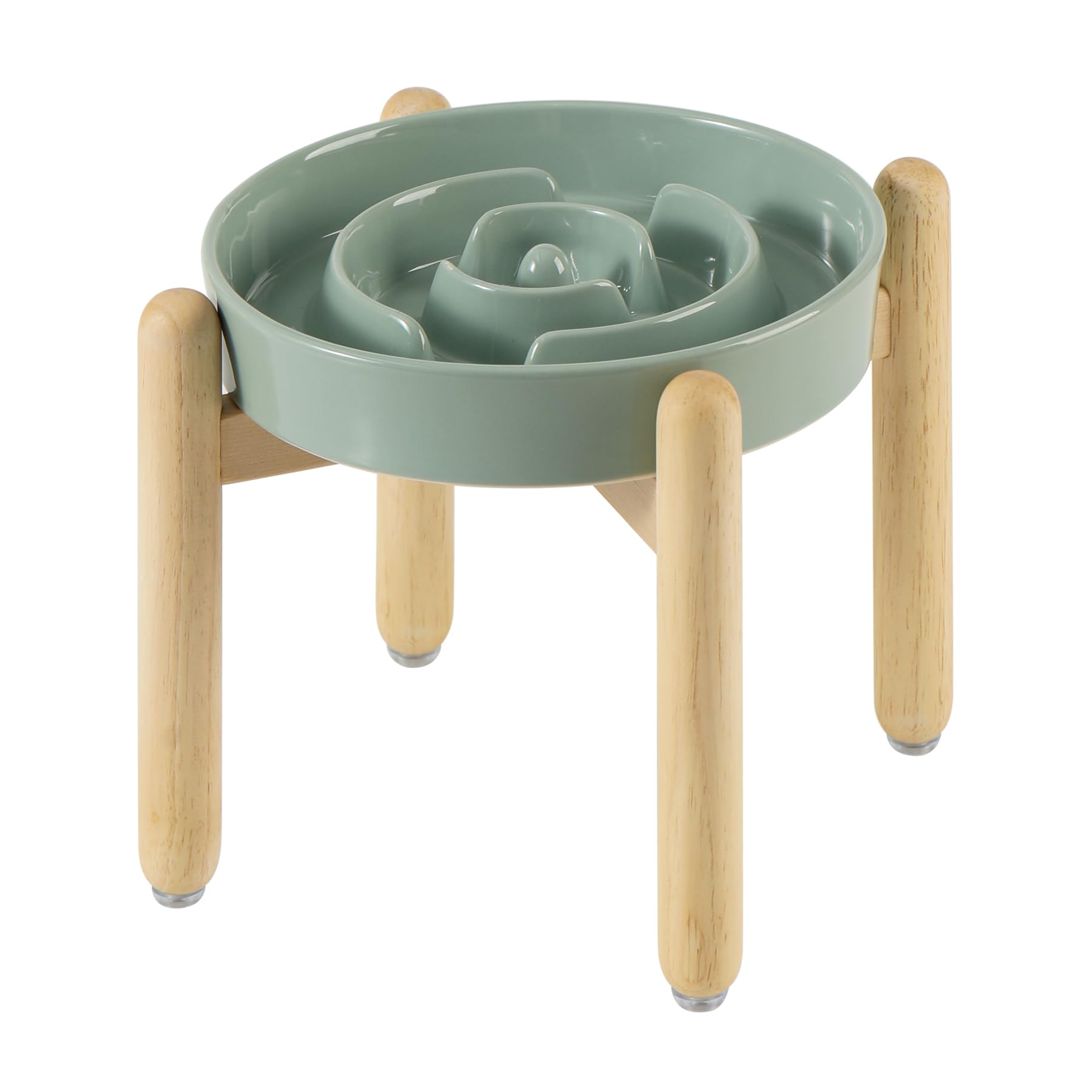 Havniva ceramic raised slow feeder bowl promotes steady eating with ridges